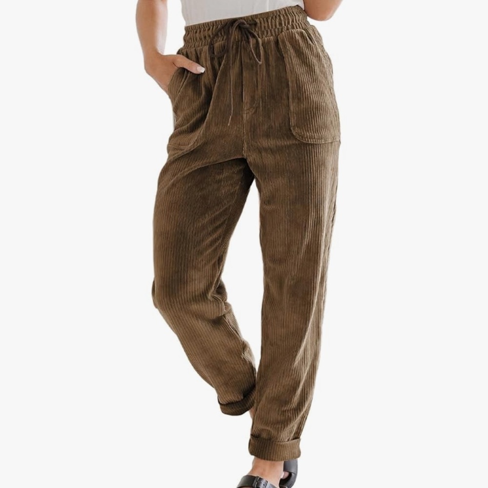 Women's Corduroy Joggers in Brown